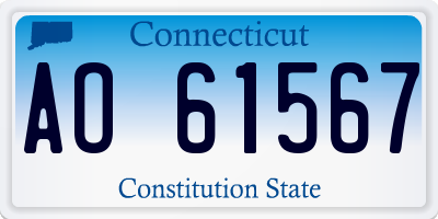CT license plate AO61567