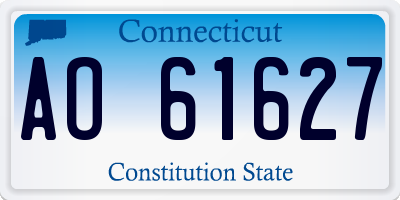 CT license plate AO61627