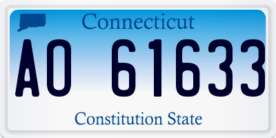 CT license plate AO61633