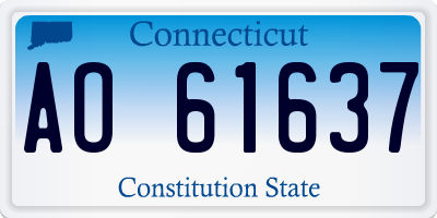 CT license plate AO61637