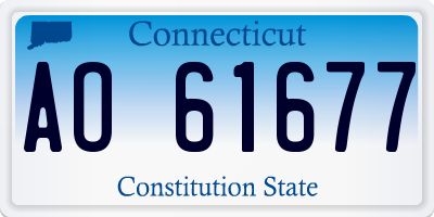 CT license plate AO61677
