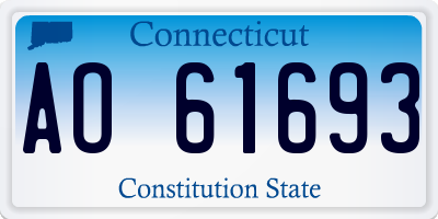CT license plate AO61693