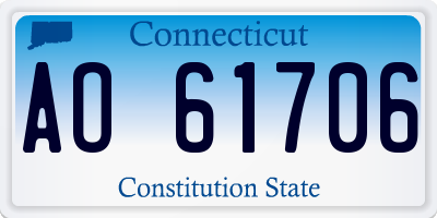 CT license plate AO61706