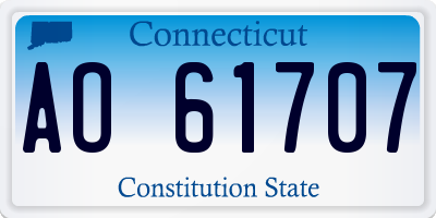 CT license plate AO61707