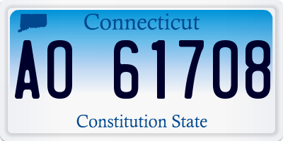 CT license plate AO61708