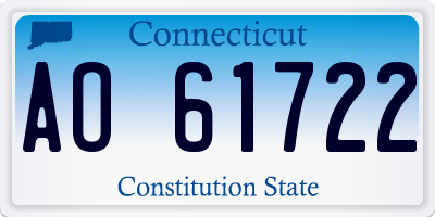 CT license plate AO61722