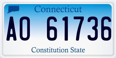 CT license plate AO61736