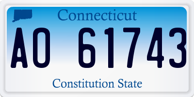 CT license plate AO61743