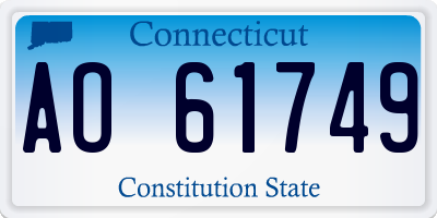 CT license plate AO61749