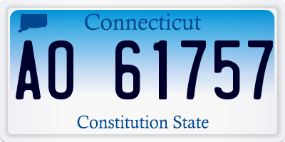 CT license plate AO61757