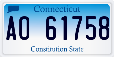 CT license plate AO61758