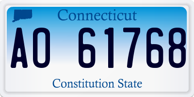 CT license plate AO61768