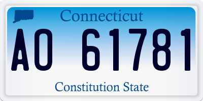 CT license plate AO61781