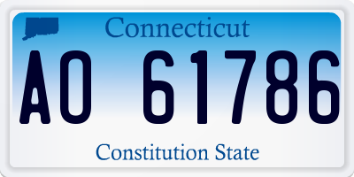 CT license plate AO61786