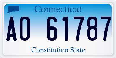CT license plate AO61787
