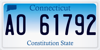 CT license plate AO61792