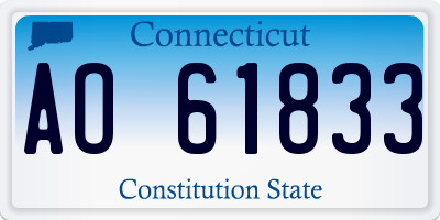 CT license plate AO61833