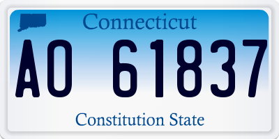CT license plate AO61837