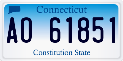CT license plate AO61851