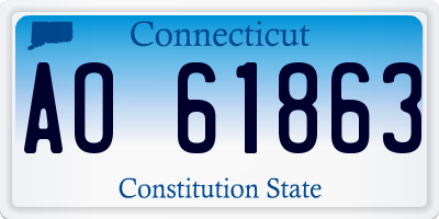 CT license plate AO61863