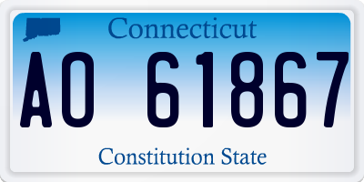 CT license plate AO61867