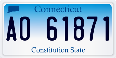 CT license plate AO61871