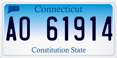 CT license plate AO61914