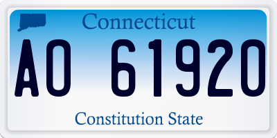 CT license plate AO61920