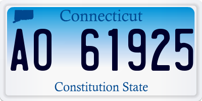 CT license plate AO61925