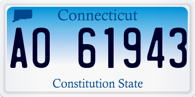 CT license plate AO61943