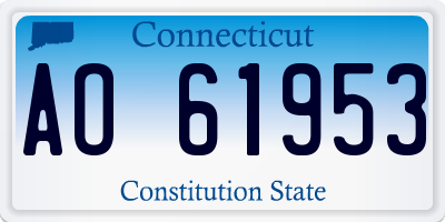 CT license plate AO61953