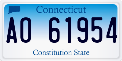 CT license plate AO61954