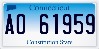 CT license plate AO61959