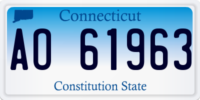 CT license plate AO61963