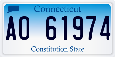 CT license plate AO61974