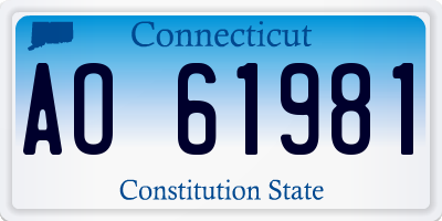 CT license plate AO61981