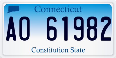 CT license plate AO61982