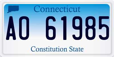 CT license plate AO61985