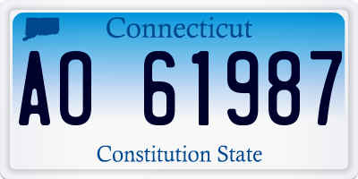 CT license plate AO61987