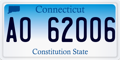 CT license plate AO62006
