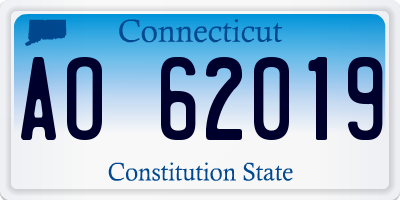 CT license plate AO62019