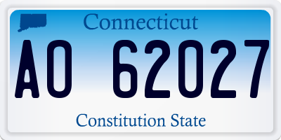 CT license plate AO62027