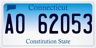 CT license plate AO62053