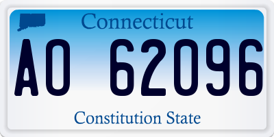 CT license plate AO62096