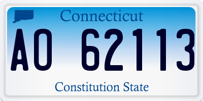CT license plate AO62113