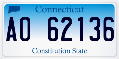 CT license plate AO62136