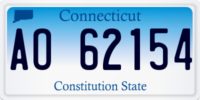 CT license plate AO62154