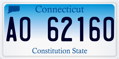 CT license plate AO62160