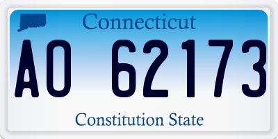 CT license plate AO62173