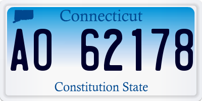 CT license plate AO62178